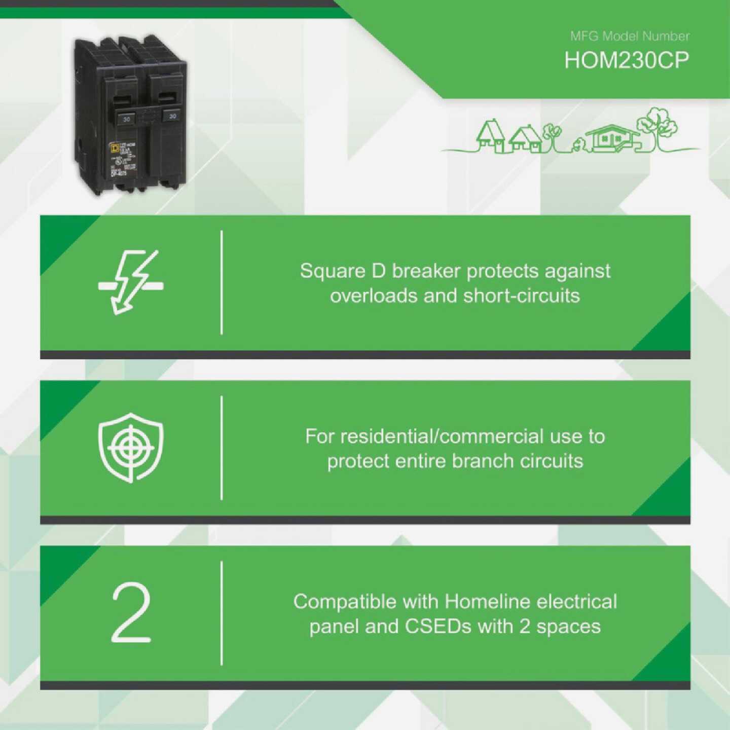 Square D Homeline Circuit Breaker 30 HOM130CP - Zenithce