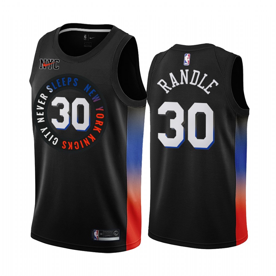 Knicks #30 Julius Randle Black Swingman 2020-21 City Edition Jersey - Zenithce