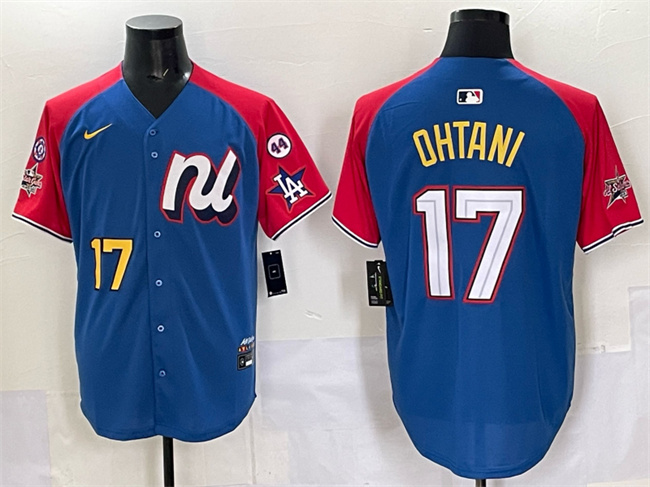 National League #17 Shohei Ohtani Blue Red Alternate 2025 All-Star With Patch Edition Limited Stitched Jersey - Zenithce