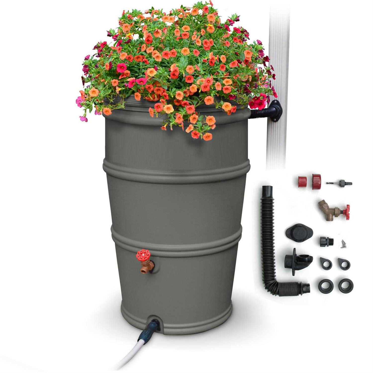 EarthMinded RainStation 50 gal. Rain Barrel with Diverter System - Zenithce