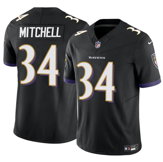Baltimore Ravens #34 Keaton Mitchell Black 2025 F.U.S.E. Vapor Limited Football Jersey - Zenithce