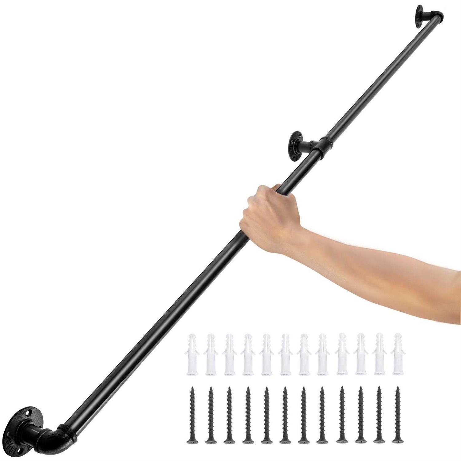 VEVOR Pipe Stair Handrail Staircase Handrail 440LBS Load Capacity Carbon Steel Pipe Handrail - Zenithce