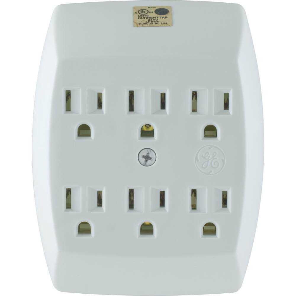 GE 56575 6-Outlet Grounded Wall Tap with Transformer/Resettable Circuit - Zenithce