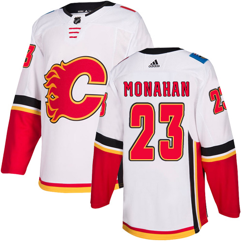 Calgary Flames #23 Sean Monahan White Away Stitched Jersey - Zenithce