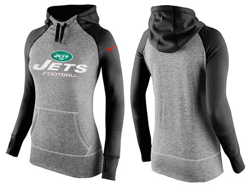 Women's Nike New York Jets Performance Hoodie Grey   Black - Zenithce