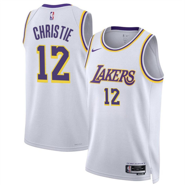 Los Angeles Lakers #12 Max Christie White 2024 Association Edition Stitched Jersey - Zenithce