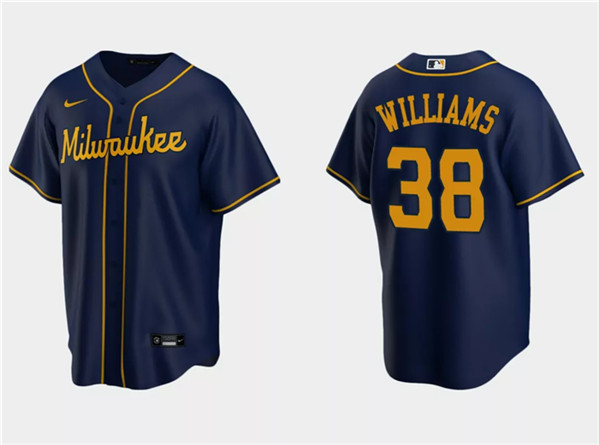 Milwaukee Brewers #38 Devin Williams Navy Cool Base Stitched Jersey - Zenithce