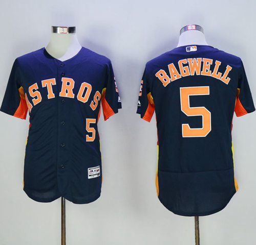Astros #5 Jeff Bagwell Navy Blue Flexbase Authentic Collection Stitched Jersey - Zenithce