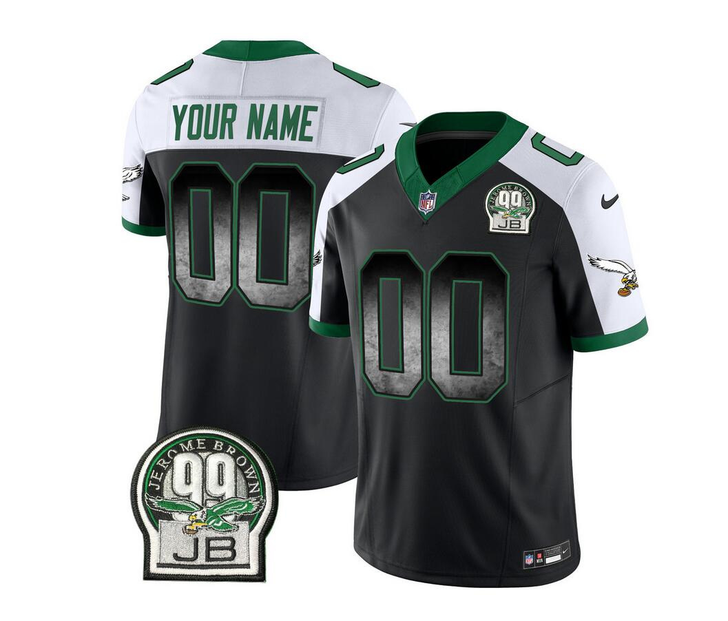 Philadelphia Eagles Custom Black White 2023 F.U.S.E. Throwback Vapor Untouchable Limited Stitched Jersey - Zenithce