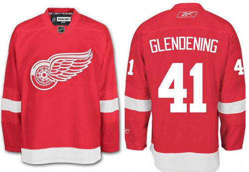 Red Wings #41 Luke Glendening Red Stitched Jersey - Zenithce