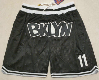 Brooklyn Nets #11 Kyrie Irving Black Just Don Swingman Shorts - Zenithce
