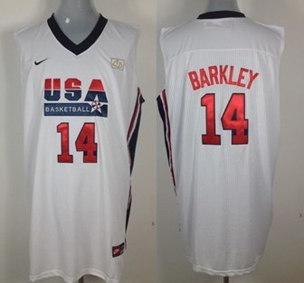 1992 Olympics Team USA #14 Charles Barkley White Swingman Jersey - Zenithce