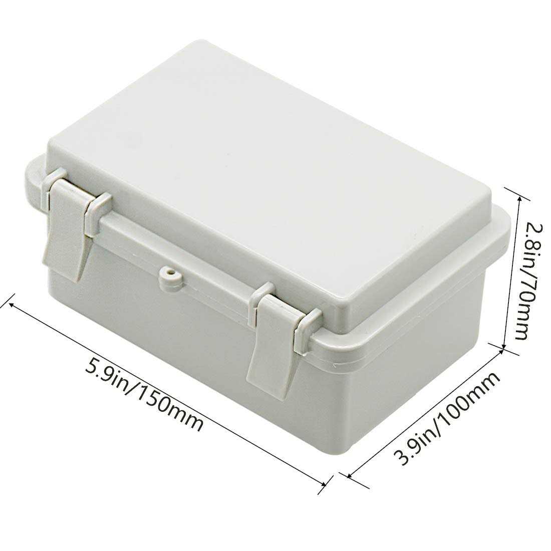 Zulkit Junction Box ABS Plastic Dustproof Waterproof IP65 Electrical Boxes Hinged Shell Outdoor Universal Project Enclosure Clear Cover with 2 Cable - Zenithce
