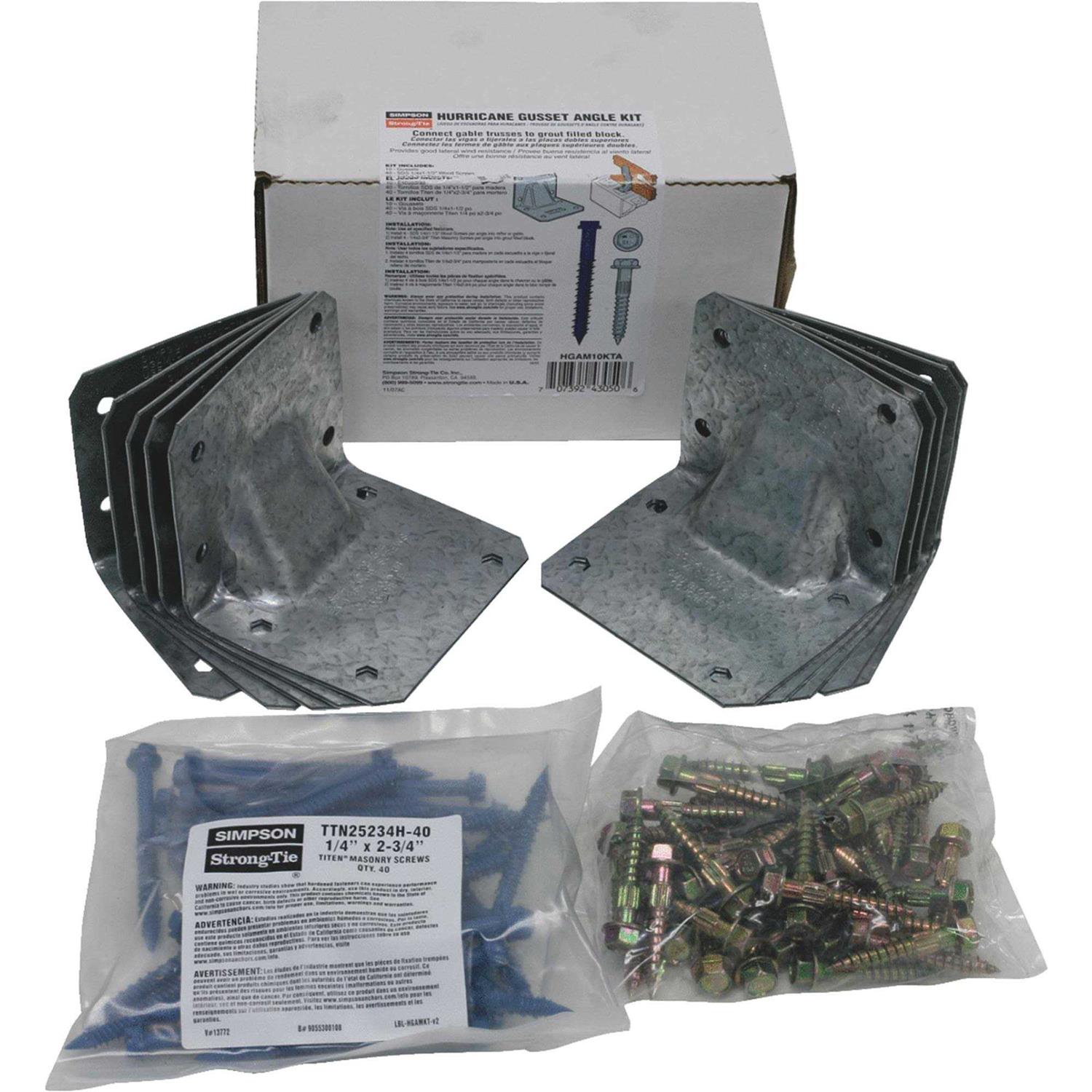 Simpson Strong-Tie HGA10KT Gusset Angle Hurricane Tie Kit - Zenithce