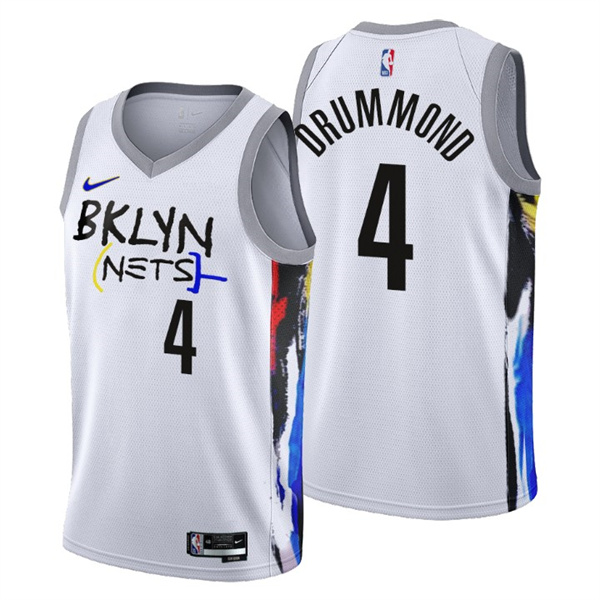 Brooklyn Nets #4 Andre Drummond 2022-23 White City Edition Stitched Jersey - Zenithce