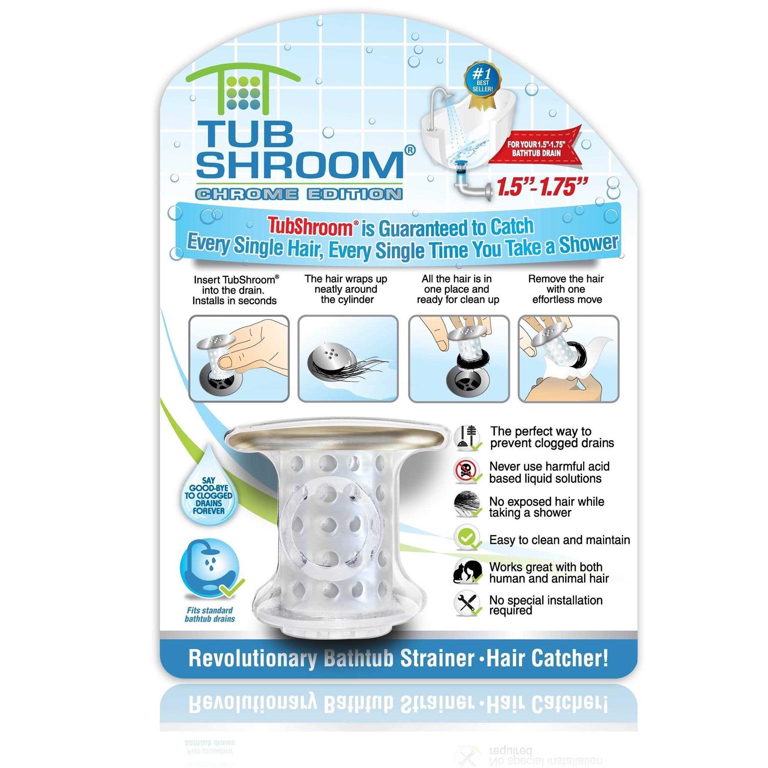 Tubshroom BathShroom Matte Plastic Overflow Drain Cover BTHSH620 - Zenithce