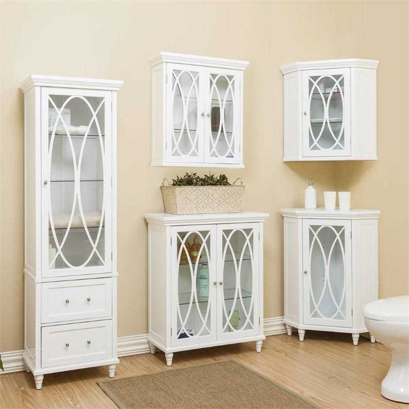 Elegant Home Fashions Slone Linen Tower with 2 Shutter Doors - Zenithce
