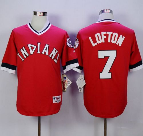 Indians #7 Kenny Lofton Red 1978 Turn Back The Clock Stitched Jersey - Zenithce