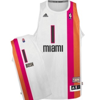 Miami Floridians #1 Chris Bosh ABA Hardwood Classic Swingman White Jersey - Zenithce