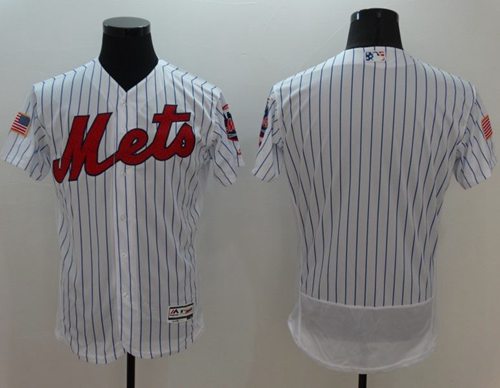 Mets Blank White(Blue Strip) Fashion Stars Stripes Flexbase Authentic Stitched Jersey - Zenithce