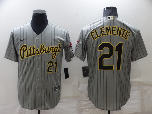 Pittsburgh Pirates #21 Roberto Clemente Dark Grey Cool Base Stitched Jersey - Zenithce