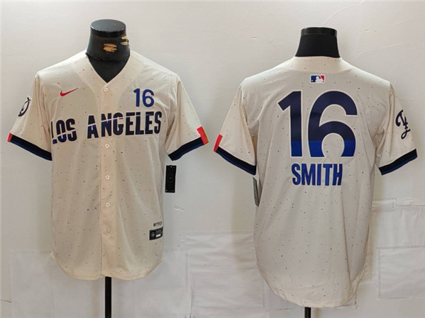 Los Angeles Dodgers #16 Will Smith Cream 2024 City Connect Limited Stitched Jersey - Zenithce