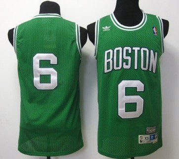 Boston Celtics #6 Bill Russell Green Swingman Throwback Jersey - Zenithce