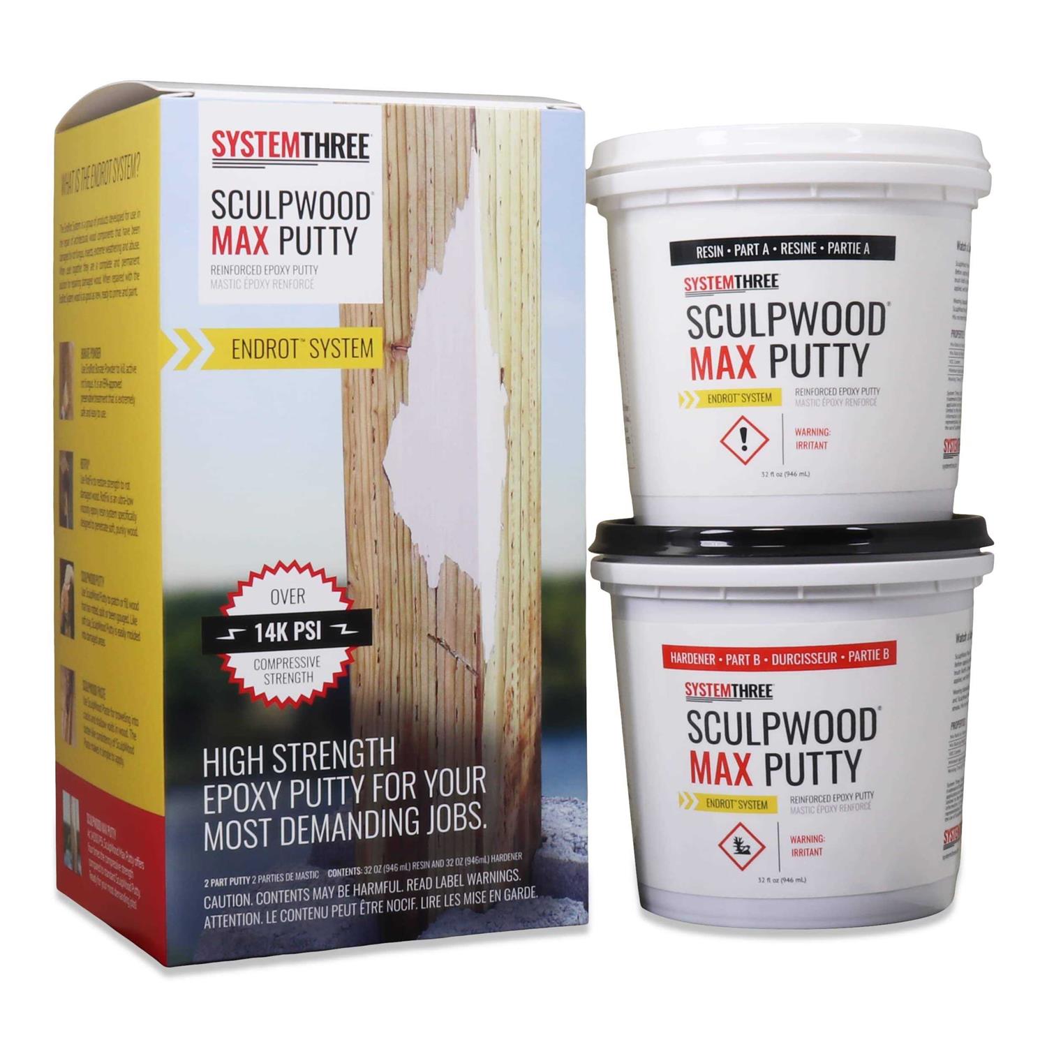 System Three Putty Epoxy Sculpwood 8 oz 1600K10 - Zenithce
