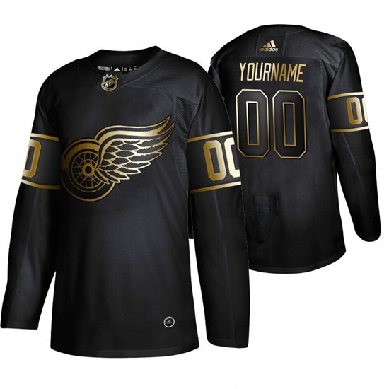 Detroit Red Wings CBlack Gold Edition Custom Name Number Size NHL Stitched Jersey - Zenithce