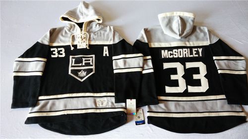 Kings #33 Marty Mcsorley Black Sawyer Hooded Sweatshirt Stitched Jersey - Zenithce