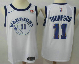 Golden State Warriors #11 Klay Thompson White 2017-2018 Swingman Rakuten Stitched Jersey - Zenithce