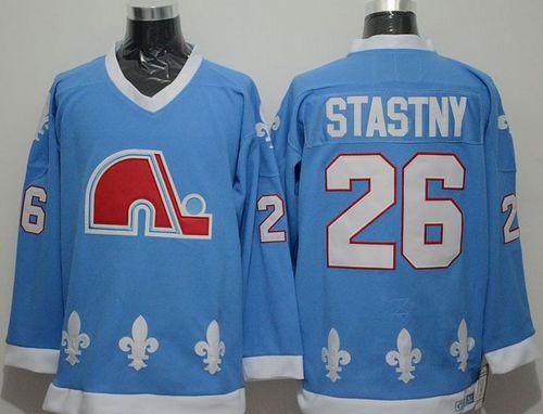 Nordiques #26 Peter Stastny Light Blue CCM Throwback Stitched Jersey - Zenithce