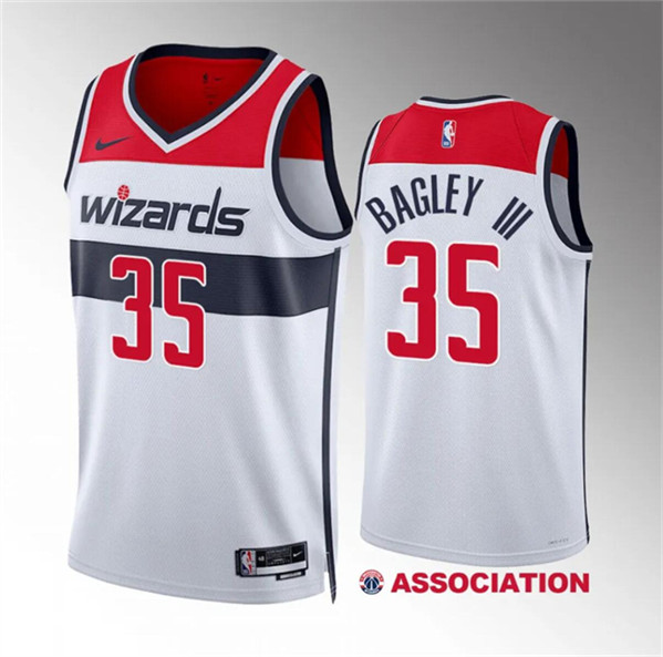 Washington Wizards #35 Marvin Bagley III White Association Edition Stitched Jersey - Zenithce