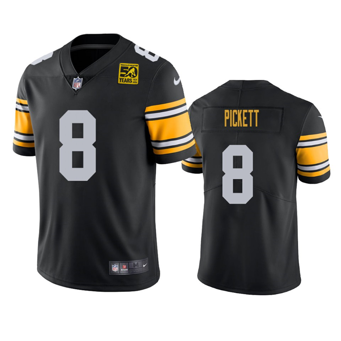 Pittsburgh Steelers #8 Kenny Pickett Black 2023 50th Anniversary Vapor Untouchable Limited Jersey - Zenithce