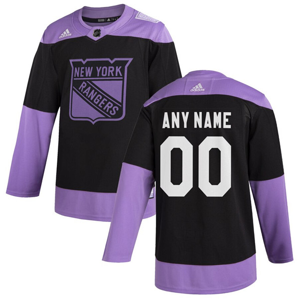 New York Rangers Adidas Black Hockey Fights Cancer Custom Practice NHL Stitched Jersey - Zenithce