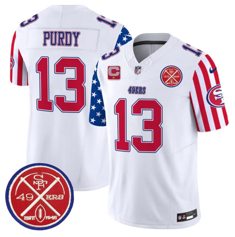 San Francisco 49ers #13 Brock Purdy White 2024 F.U.S.E. American Vapor Limited Stitched Jersey - Zenithce