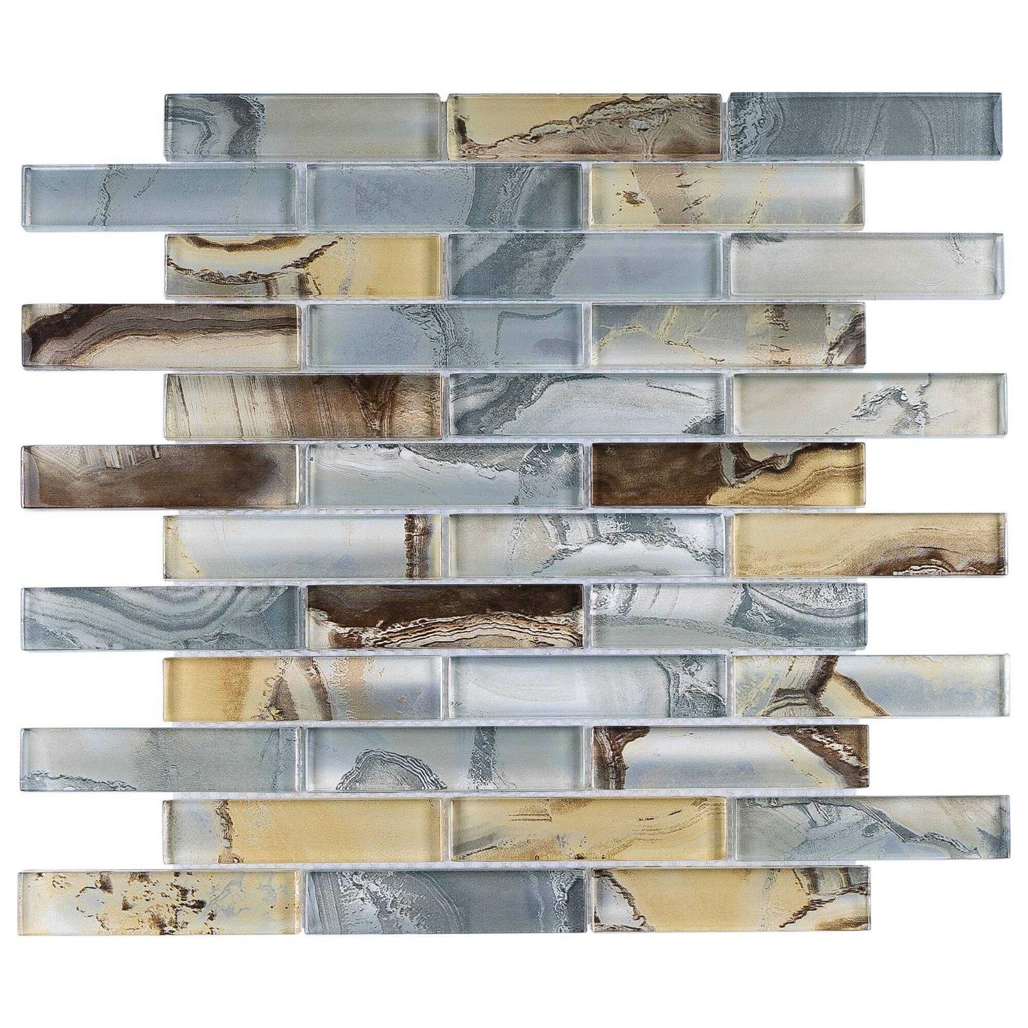 Supreme Tile TileGen. Sahara Glass Mosaic in Blue Wall Tile - Zenithce