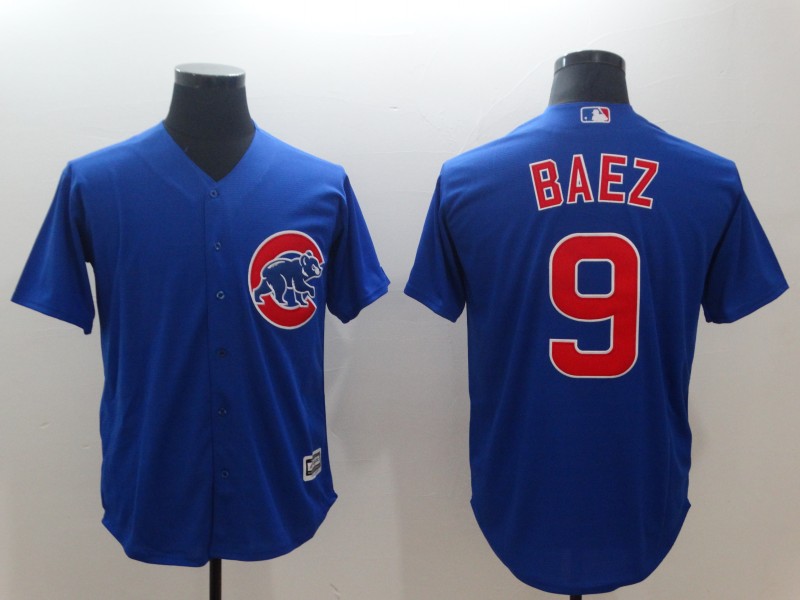 Cubs #9 Javier Baez Royal Throwback Cool Base Stitched Jersey - Zenithce