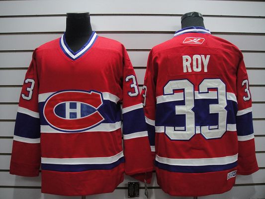 Canadiens #33 Patrick Roy Stitched Red CH Jersey - Zenithce