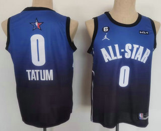Boston Celtics #0 Jayson Tatum Navy Blue 2022 All Star 6 Patch Icon Sponsor Swingman Jersey - Zenithce