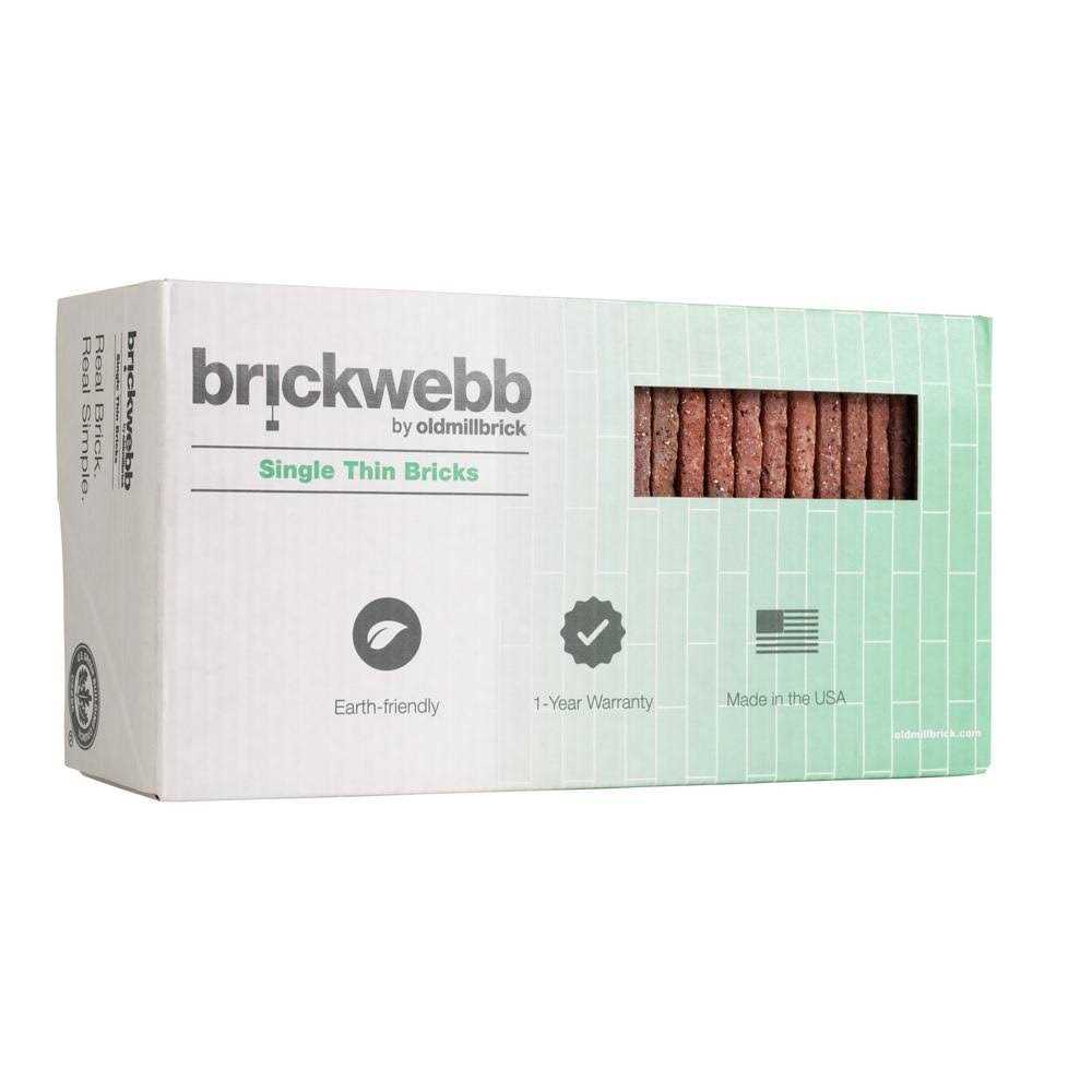 Old Mill Brick 7.625 in. x 2.25 in. x 0.5 Thin Brick Singles - Zenithce
