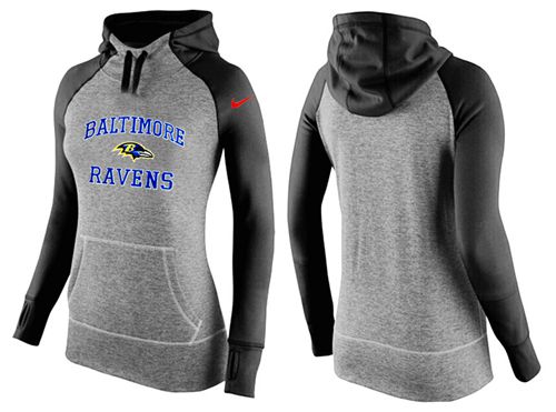 Women's Nike Baltimore Ravens Performance Hoodie Grey   Black_1 - Zenithce