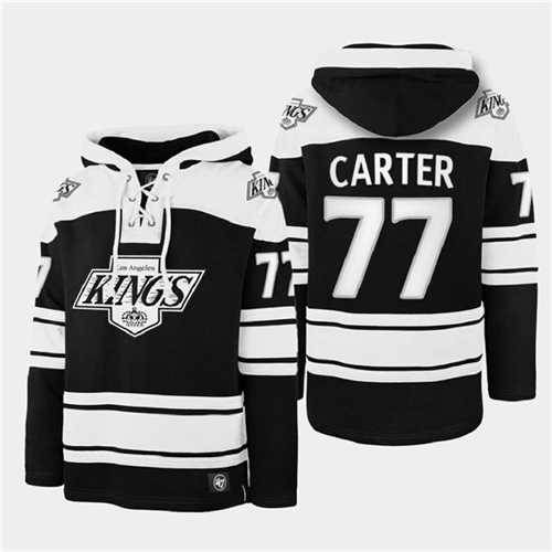 Los Angeles Kings #77 Jeff Carter Black Ageless Must-Have Lace-Up Pullover Hoodie - Zenithce