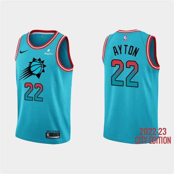 Phoenix Suns #22 Deandre Ayton 2022-23 Blue City Edition Stitched Jersey - Zenithce