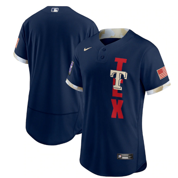 Texas Rangers Blank 2021 Navy All-Star Flex Base Stitched Jersey - Zenithce