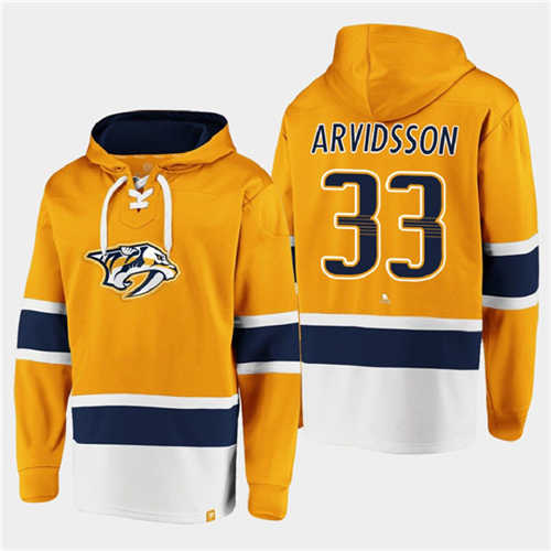 Nashville Predators #33 David Rittich Gold Ageless Must-Have Lace-Up Pullover Hoodie - Zenithce