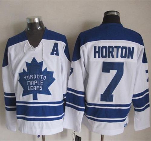 Maple Leafs #7 Tim Horton White CCM Throwback Third Stitched Jersey - Zenithce