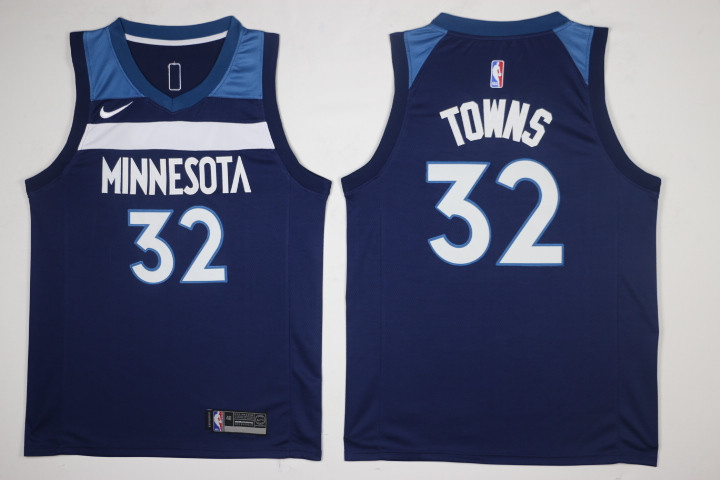 Minnesota Timberwolves #32 Karl-Anthony Towns New Navy Blue 2017-2018 Swingman Stitched Jersey - Zenithce