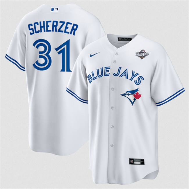 Toronto Blue Jays #31 Max Scherzer White 2025 World Series Home Cool Base Stitched Jersey - Zenithce