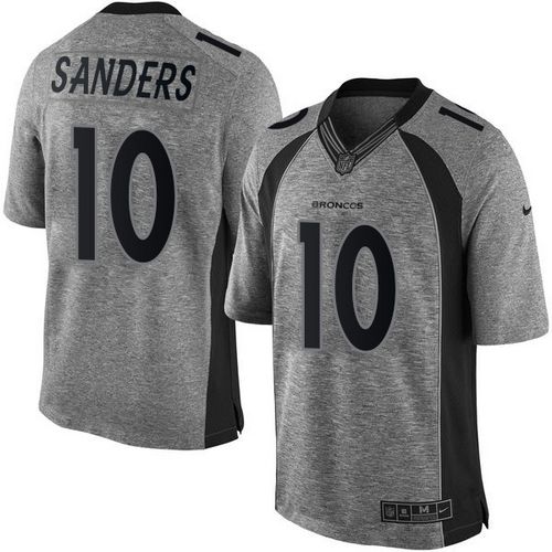 Broncos #10 Emmanuel Sanders Gray Stitched Limited Gridiron Gray Nike Jersey - Zenithce